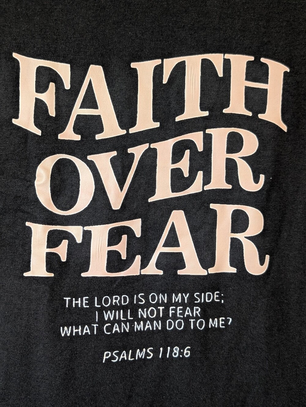 Faith Over Fear Graphic Tee - Black NWOT - Picture 2 of 5